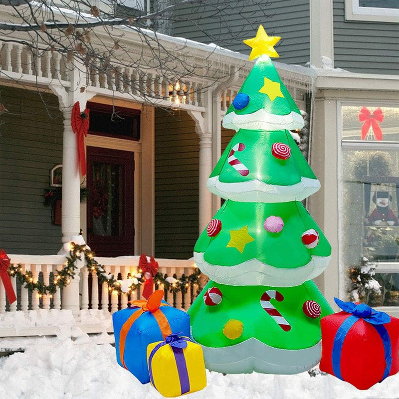 Darby Home Co 7 FT Inflatable Christmas Tree with Led Lights, Lighted ...