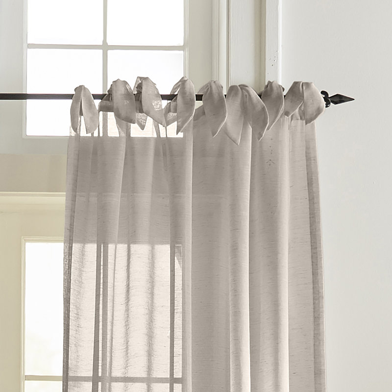 Panneau de rideau simple diaphane Dupre, Gris clair, L 52 po x L 95 po