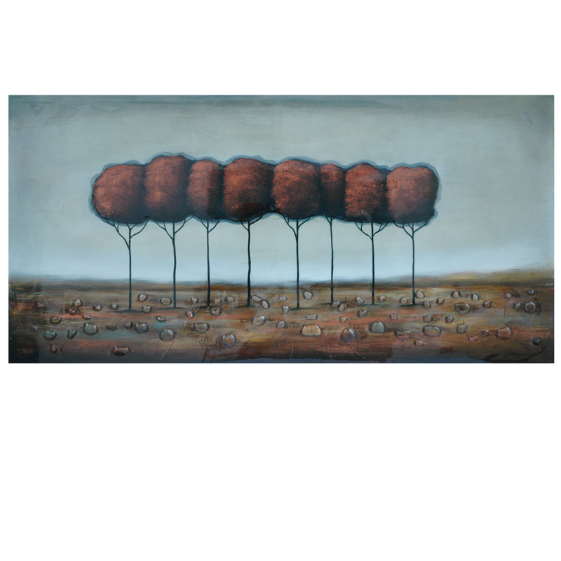 Oversized Brown and Gray Scenic Landscape Framed Canvas Print