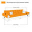 Canapé modulaire orange en cuir véritable-290587175-290587352