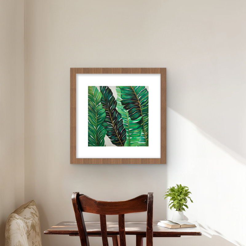 Reproduction encadrée botanique exotique | Plusieurs feuilles de plantes uniques