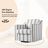 Bronnen Big And Wide Upholstered Striped Gray Cushion Swivel Armchair with Removable Back and Seat Cushion (Set of 2)-114628037
