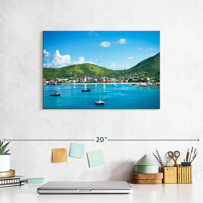 Gillard Scenic, paysage marin de Saint-Martin, H 8 po x l 12 po