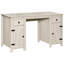 Bureau d'ordinateur de ferme avec rangement, bureau à domicile avec 2 tiroirs et 2 armoires