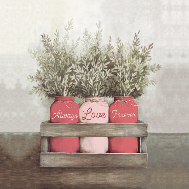 Valentines Greenery 2 - Wrapped Canvas Painting, 30cm H x 30cm W x 3.8cm D