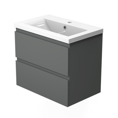 Rannon Single Bathroom Vanity with Drop In Ceramic Basin