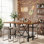 Table de bar à hauteur de comptoir, table de pub longue de 62,99 po avec repose-pieds en métal pour le déjeuner de la cuisine