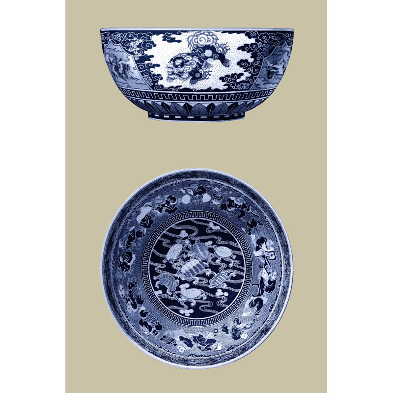 Porcelain In Blue And White I by Vision Studio - Wrapped Canvas Painting, 91cm H x 61cm W x 3.8cm D