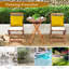 Leal 2 - Person Acacia Wood Patio Dining Set with Round Table , Cushions Included