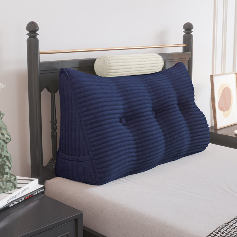 Triangular Backrest Cushion, Navy, 50cm H x 200cm W