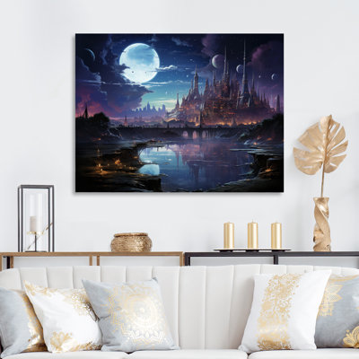 Science-fiction, paysage urbain de nuit