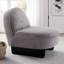 Chaise longue Teddy Boucle en tissu, pieds en bois cintré, aucun assemblage requis-470762266