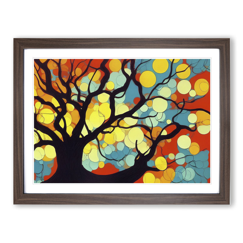 Inspiring Tree - Single Picture Frame Print, 46cm H x 64cm W x 2cm D, Walnut