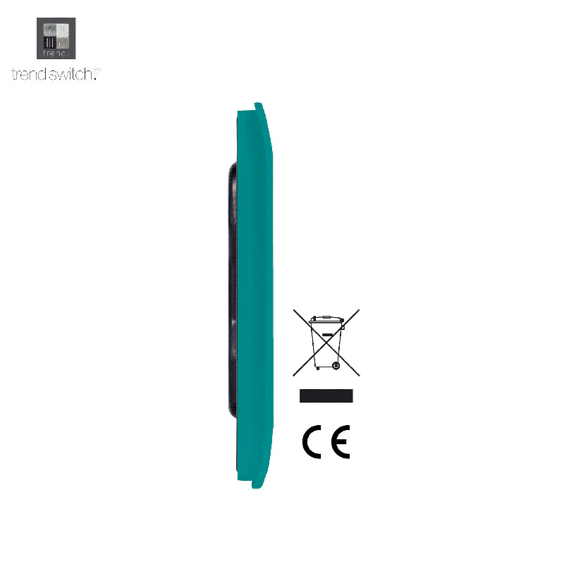 Trendi Switch Double Blanking Plate, Bright Teal
