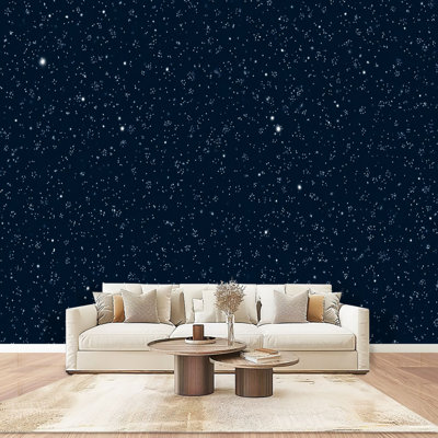 Peel and Stick Wallpaper Wall Mural Starry space seamless sky stars night galaxy Space universe dark black Wall Art Self Adhesive and Removable