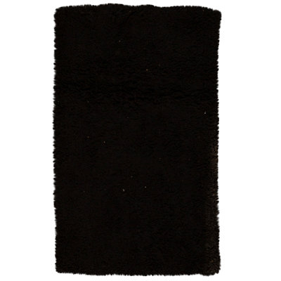 Hand Knotted Wool Area Rug in Black