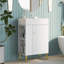 Meuble-lavabo 21,6 po, armoire combinée, meuble de rangement pour salle de bain, lavabo simple en céramique, rangement à gauche-1839664006
