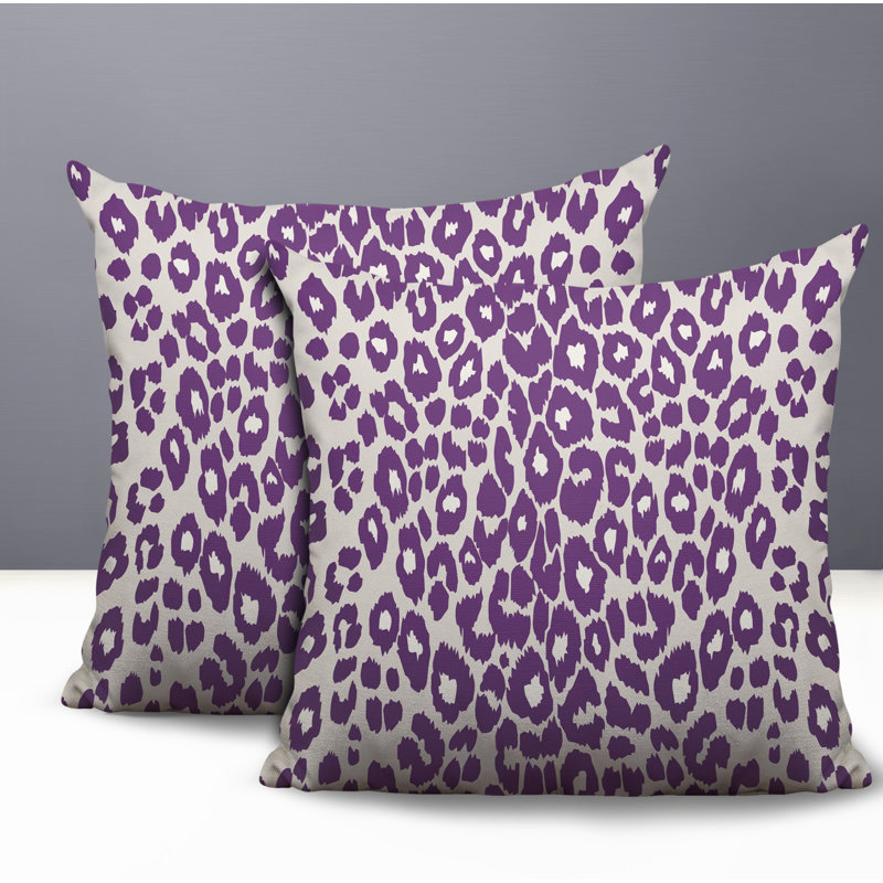 Oreiller réversible intérieur / extérieur à imprimé zébré Dibi, 18x18, Purple