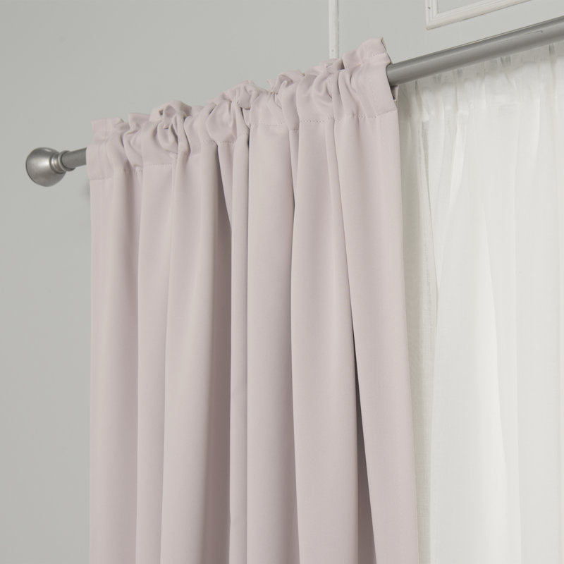 Panneaux de rideaux transparents et isolants Axelson, Rose bébé / Blanc