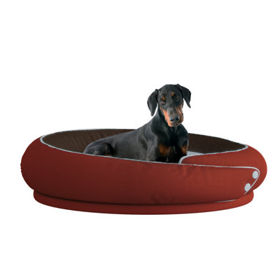 Man Friend Comfort WOWMAX Cuddler Dog Bed For Small And Medium Dogs Up To 13.6 kg, Bolstered Round Cozy Pet Bed With Double Sided Mat For All Season Comfort(Large)