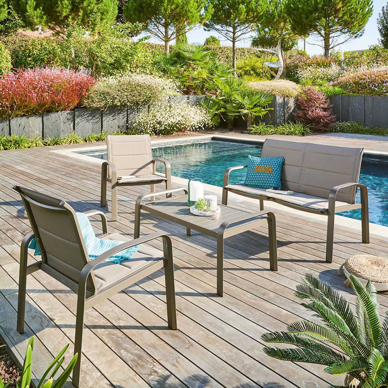 Shutesbury Metal 4 - Person Seating Group, Hazelnut