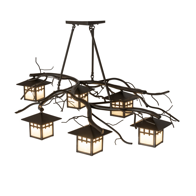 Winter Solstice Pine Branch 6-Light Oil Rubbed Bronze Chandelier