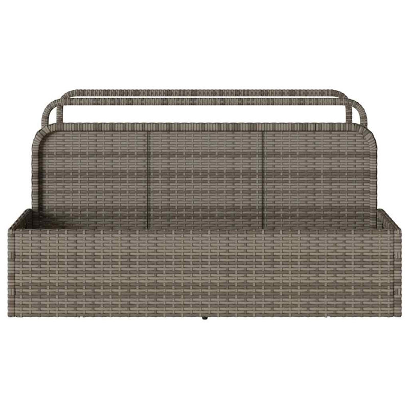 Rotin PE gris flottant avec rangement Vidaxl, acier thermolaqué, Gris
