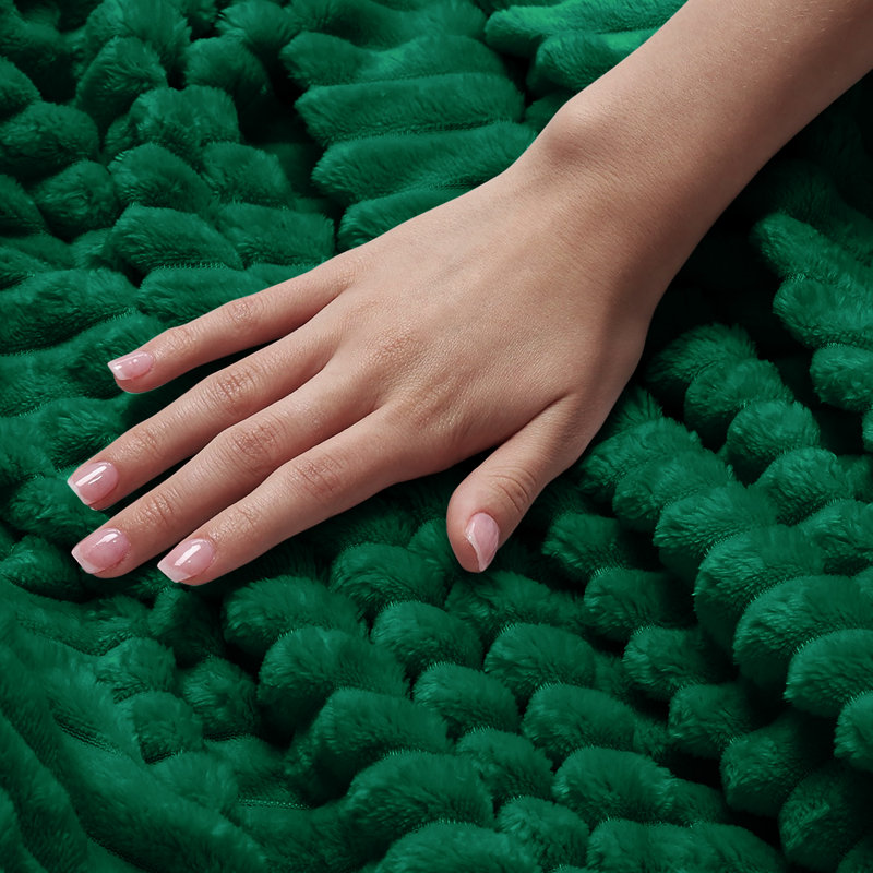 Thermal Supersoft Snug Cord Throw Blanket, Emerald