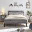 Lit plateforme avec tête de lit et pied de lit en bois Marquisha, avec rangement sous le lit-272310431-272310429