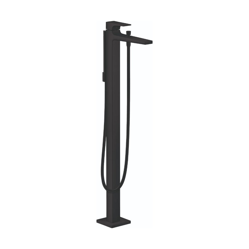Metropol Freestanding Tub Filler Trim with Lever Handle and 1.75 GPM Handshower Trim Set Only, Matte Black