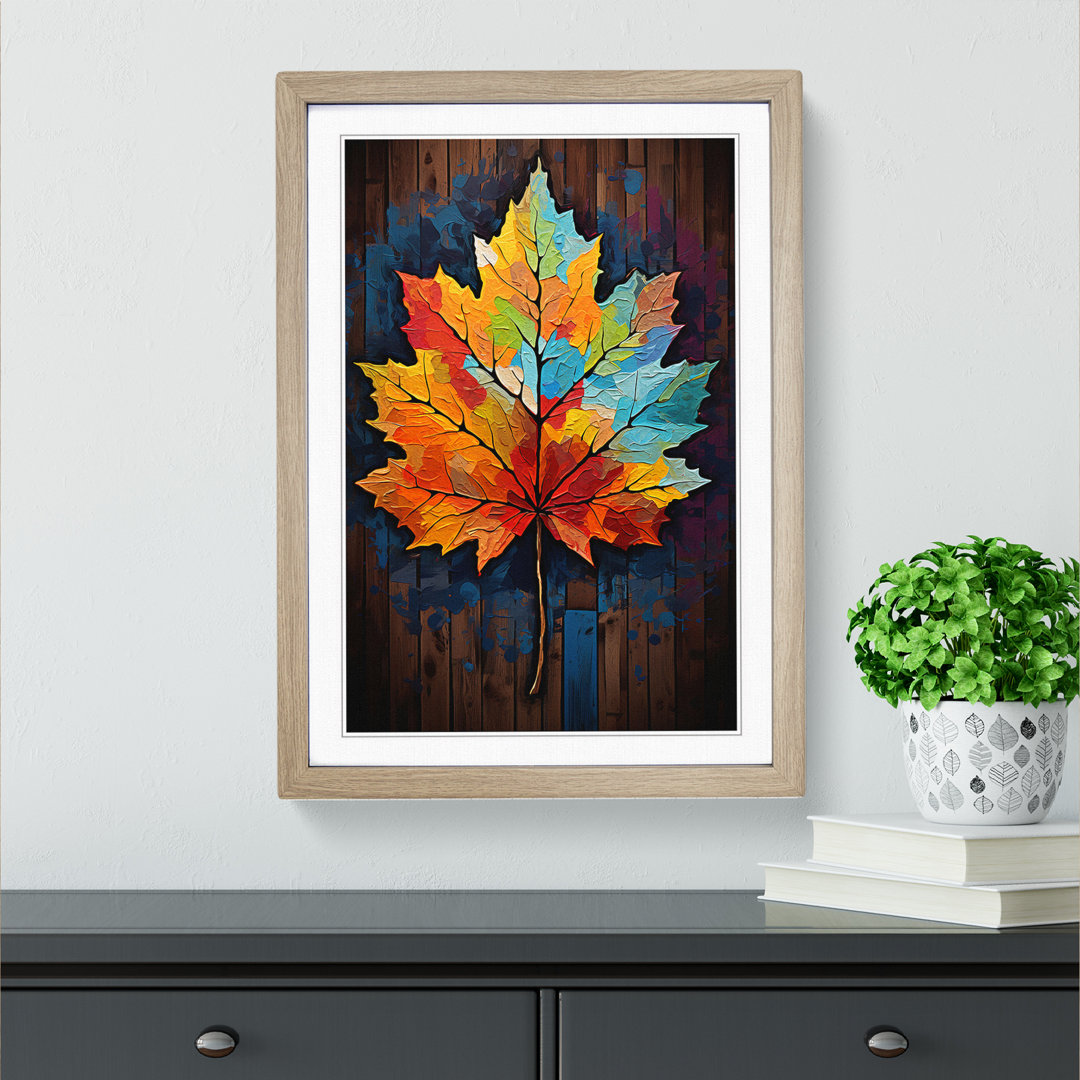 Leaf Pop No.2 - Single Picture Frame Print on Wood