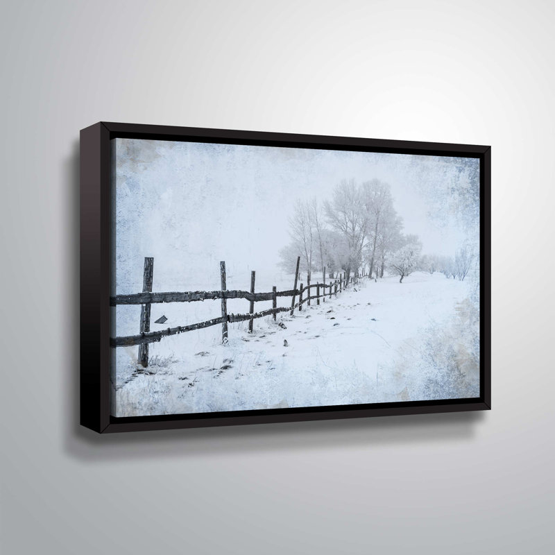 Champ de neige - reproduction de photo, H 16 po x l 24 po x P 2 po, Toile avec cadre flottant