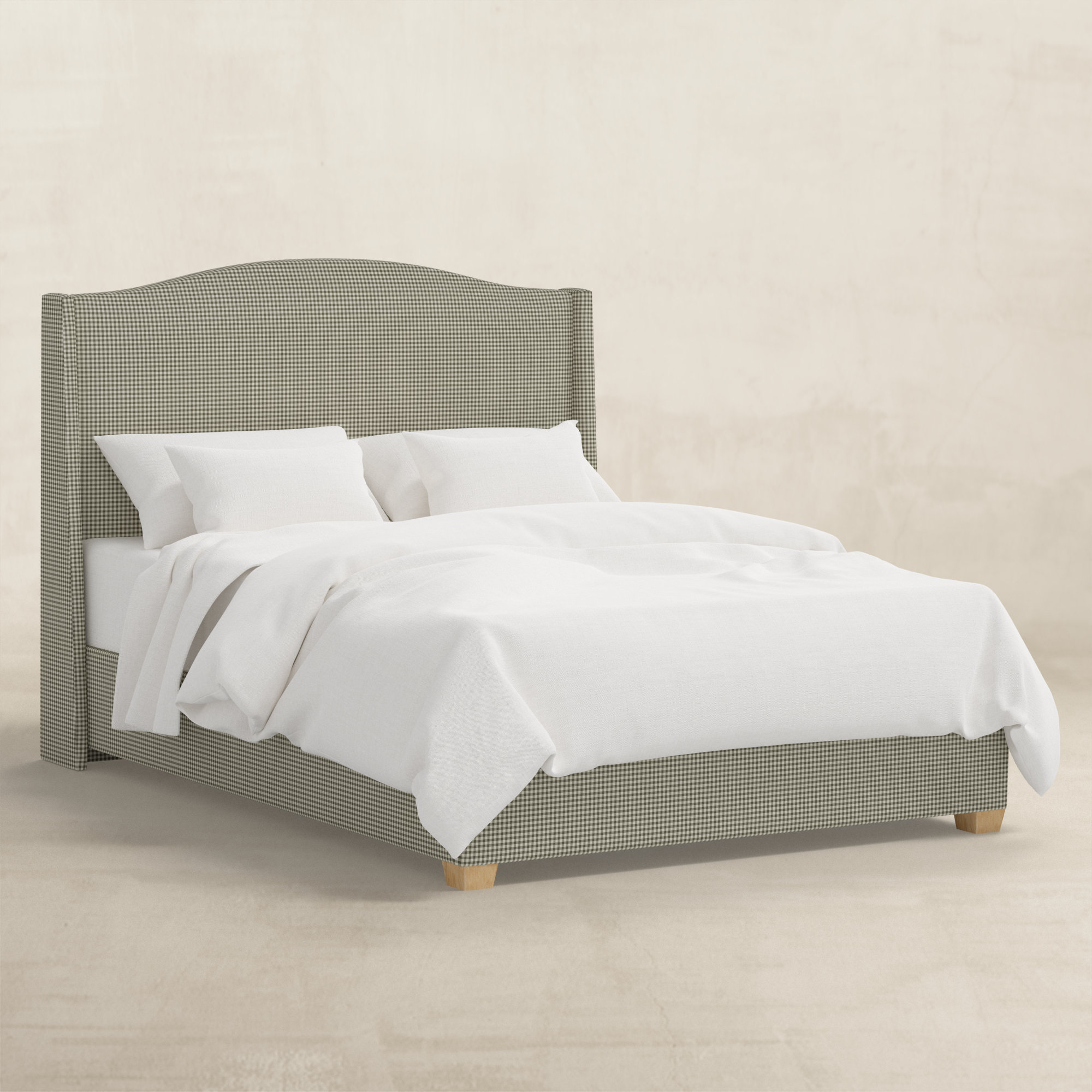 Upholstered Wingback Bed, Laurel, Queen