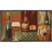 Belenda Non-Slip Safety Water Absorbent Soft Wine Cheers Kitchen Mat Red Barrel Studio