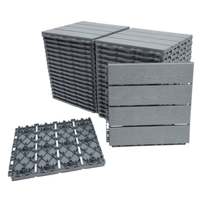 Multi Packs 11.8" x 11.8" Balcony Flooring Interlocking Deck Tiles Waterproof and Weatherproof