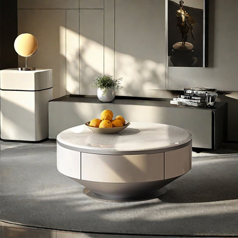 Table basse minimaliste de style italien, H 13,8 po x L 35,4 po x l 35,4 po