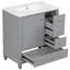 Meuble-lavabo gris 30 po avec lavabo en céramique, porte à fermeture en douceur et plusieurs tiroirs de rangement pour les salles de bain et les meubles-lavabos modernes