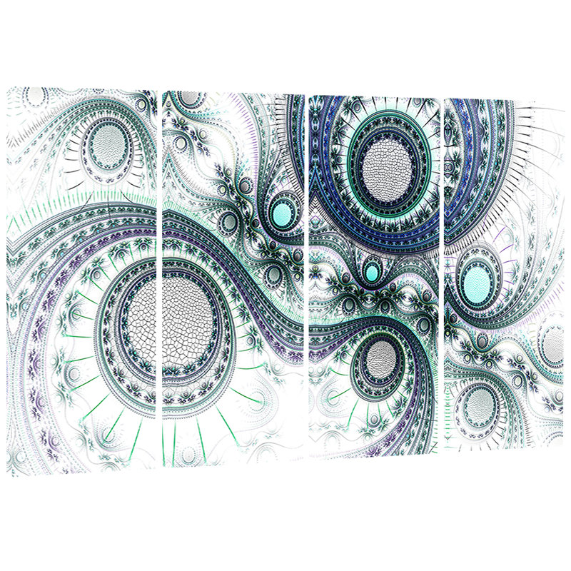 « fractal clockwork-modern digital », ensemble de 4 impressions sur toiles tendues