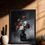 Art mural rétro noir avec bouteille de verre artistique-1451227435