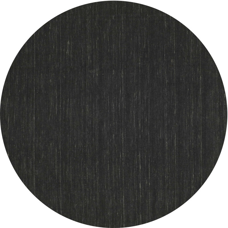 Tapis contemporain noir, Rond 3 pi