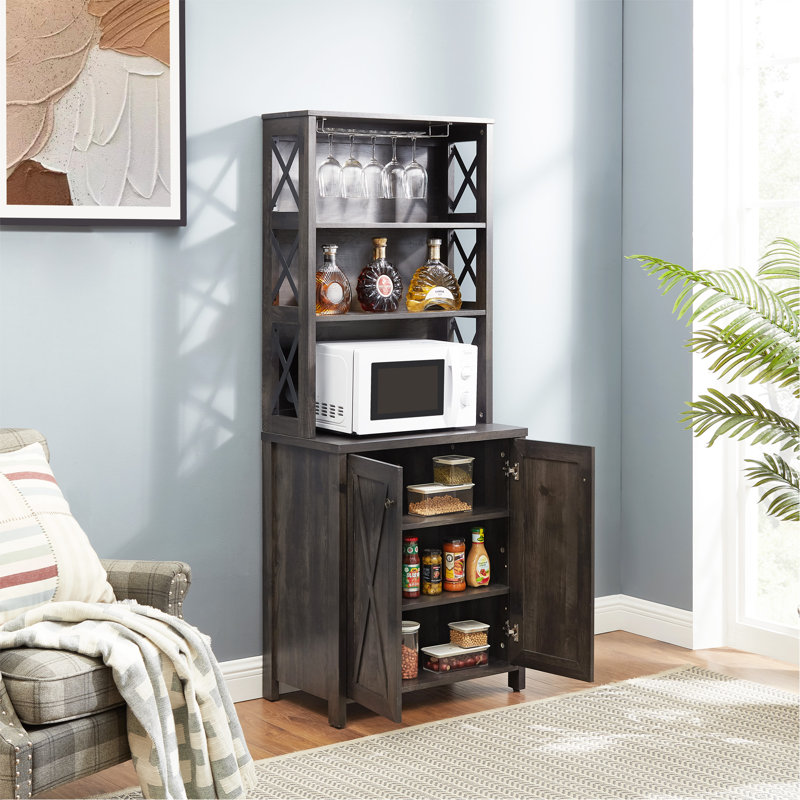 Armoire de rangement en bois avec tablettes et armoires