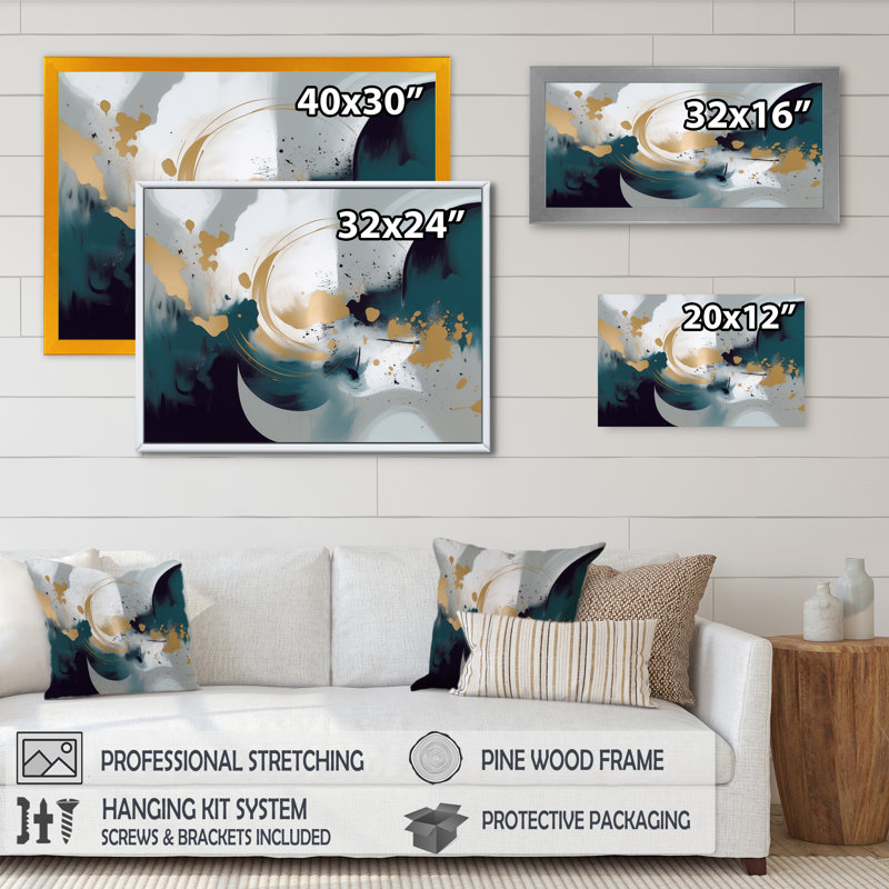 " Abstracted Pou Perceptions III ", 16" H x 32" W x 1" D, Wrapped Canvas