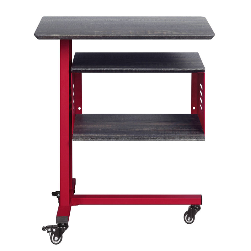 Red Accent Table Wall Shelf Set