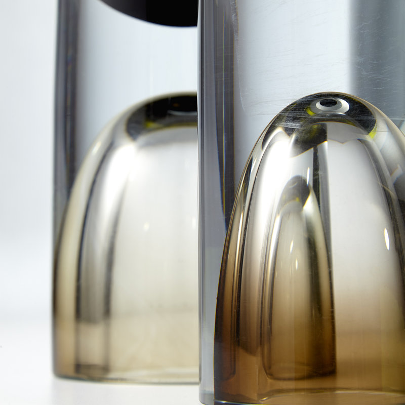 Majeure Glass Table Vase, 12" H x 4" W x 4" D, Brown/Green