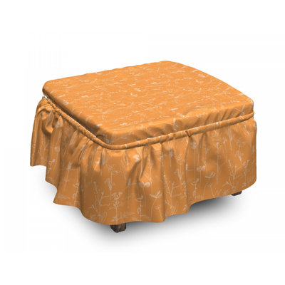 Housse pour repose-pieds feuilles de fleurs