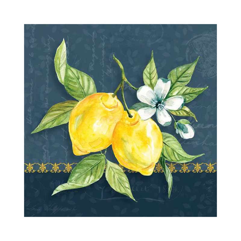 Blue Lemon Squeeze II by Carol Robinson - Print on Canvas, 30.48 cm H x 30.48 cm W, Wrapped Canvas