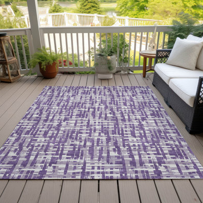 Tapis mauve lavable intérieur / extérieur Ayani 