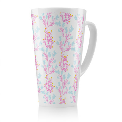 Flower Design Latte Mug
