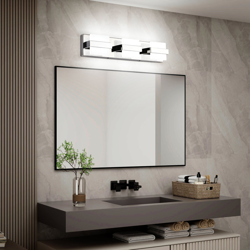 Modern Chrome 4-Light Dimmable LED Vanity Light