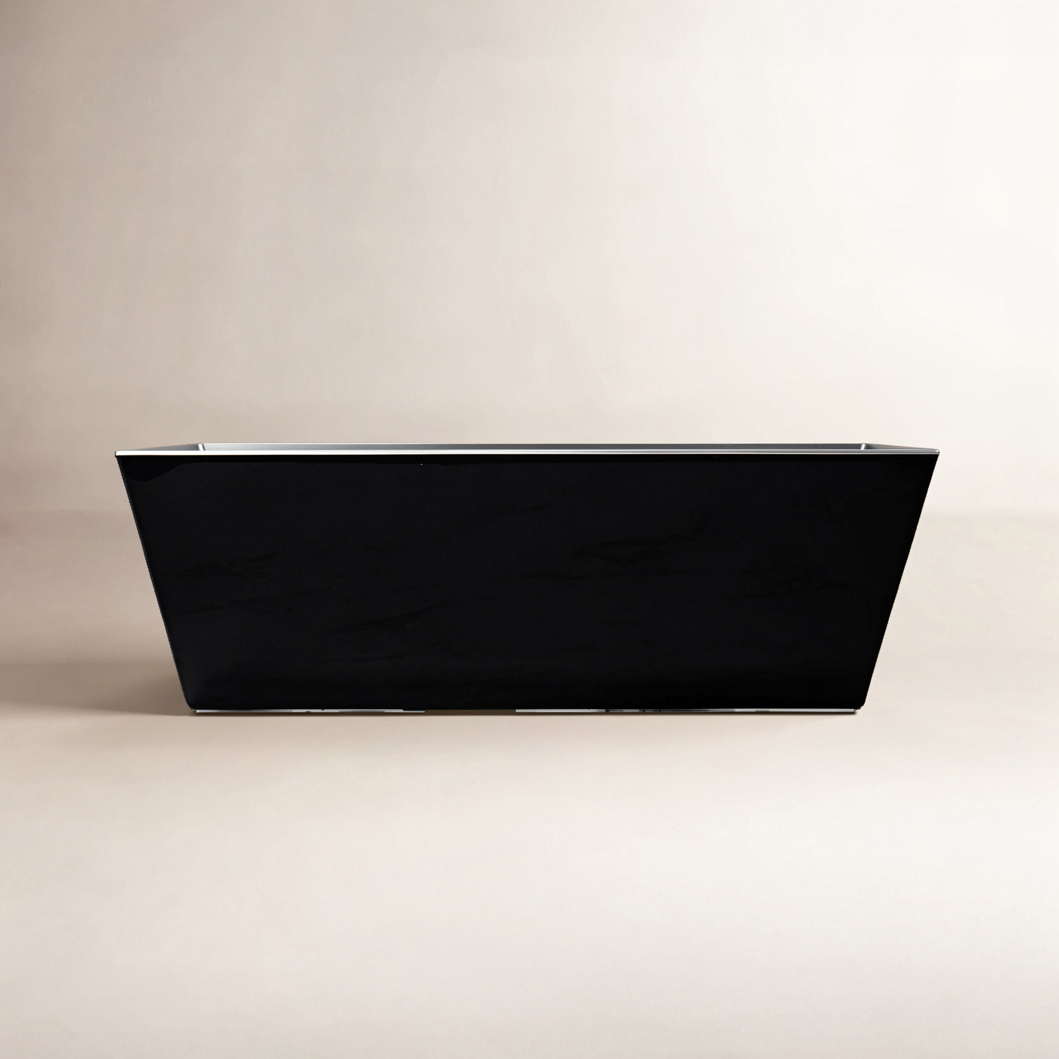 Echo 67" Freestanding Soaking Acrylic Bathtub, Glossy Black, Matte Black